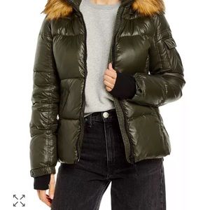 S13 Women's Allie Faux-Fur-Trim Hooded Down Puffer Coat